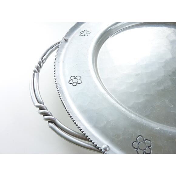 Vintage Floral Aluminum Serving Tray Coffee Bar Styling, Coffee Station Decor, - Picture 3 of 7